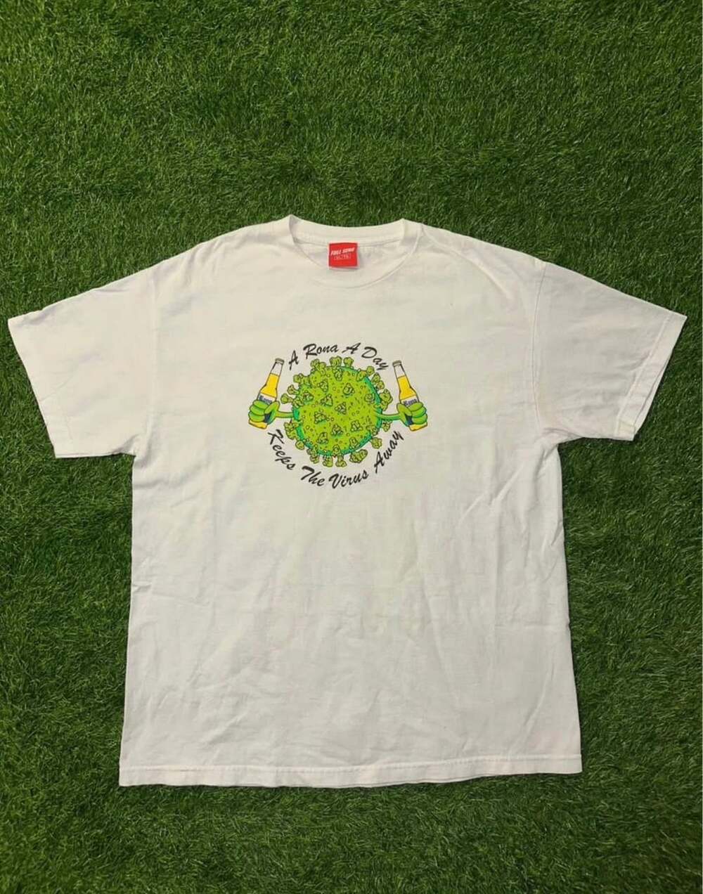 Full Send A Rona A Day T-Shirt Size XL White